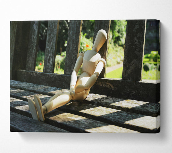  A Canvas Print of Wooden Figure In Sunlight Canvas Art