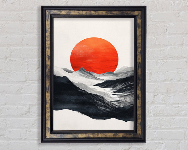 The Sun On The Mountains Framed Print