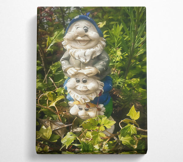  A Canvas Print of Smiling Green Gnomes Canvas Art