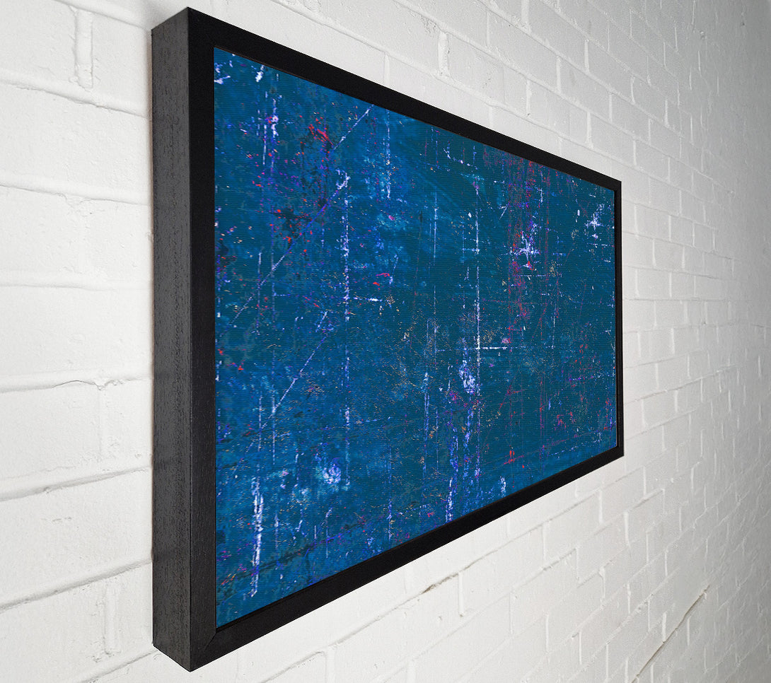  A Canvas Print of Teal Gridded Abstract Canvas Art
