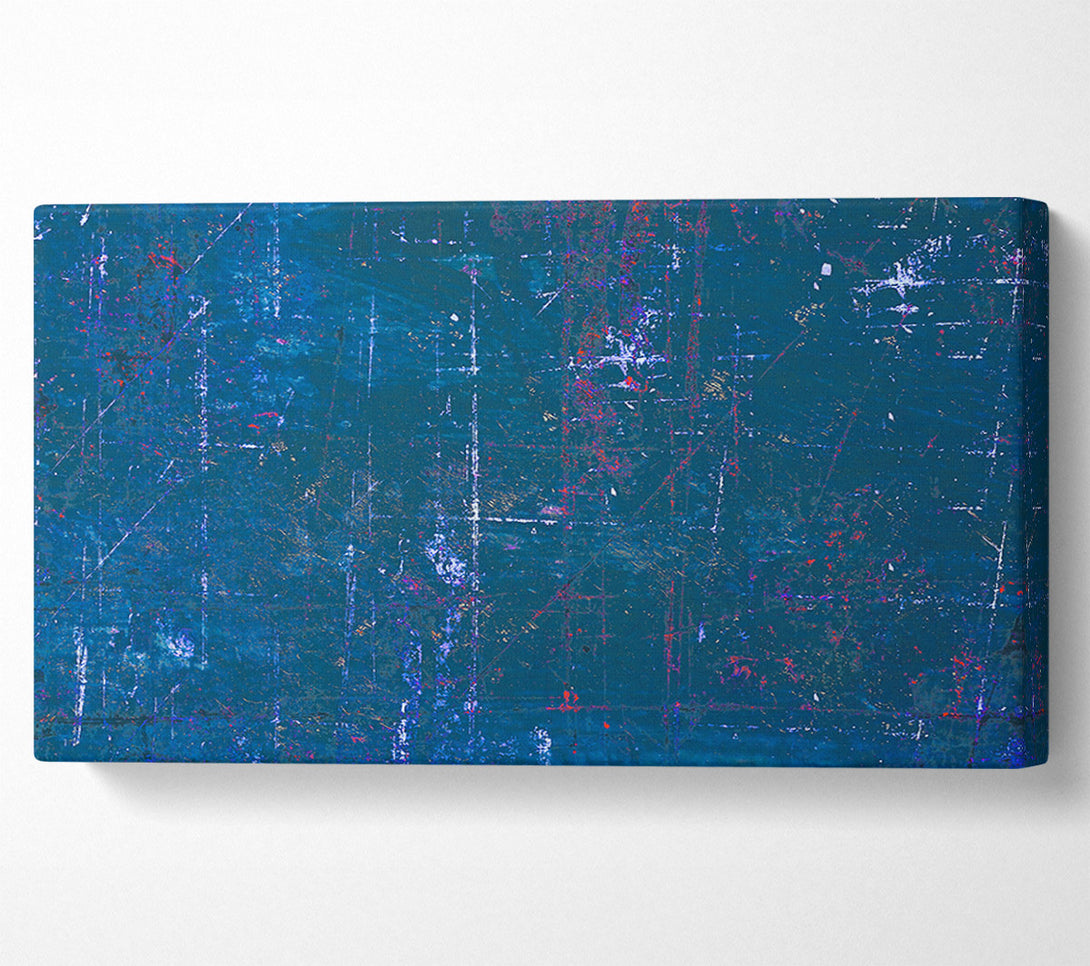  A Canvas Print of Teal Gridded Abstract Canvas Art