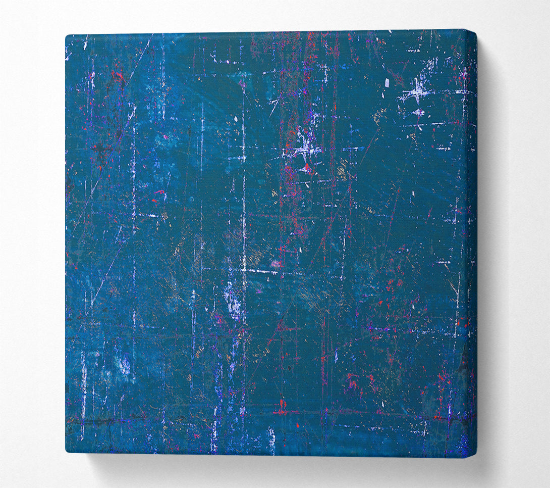  A Canvas Print of Teal Gridded Abstract Canvas Art