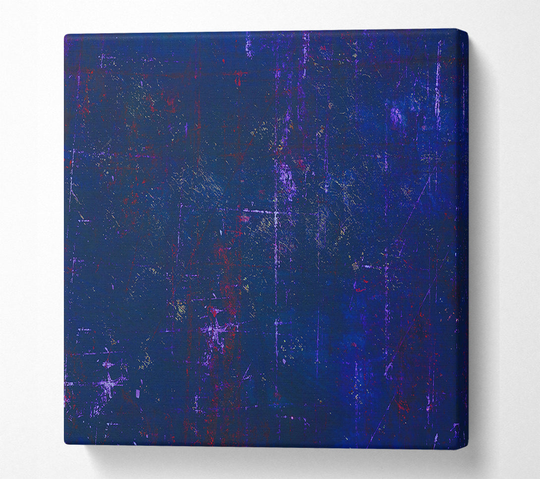  A Canvas Print of Indigo Grid Marks Canvas Print