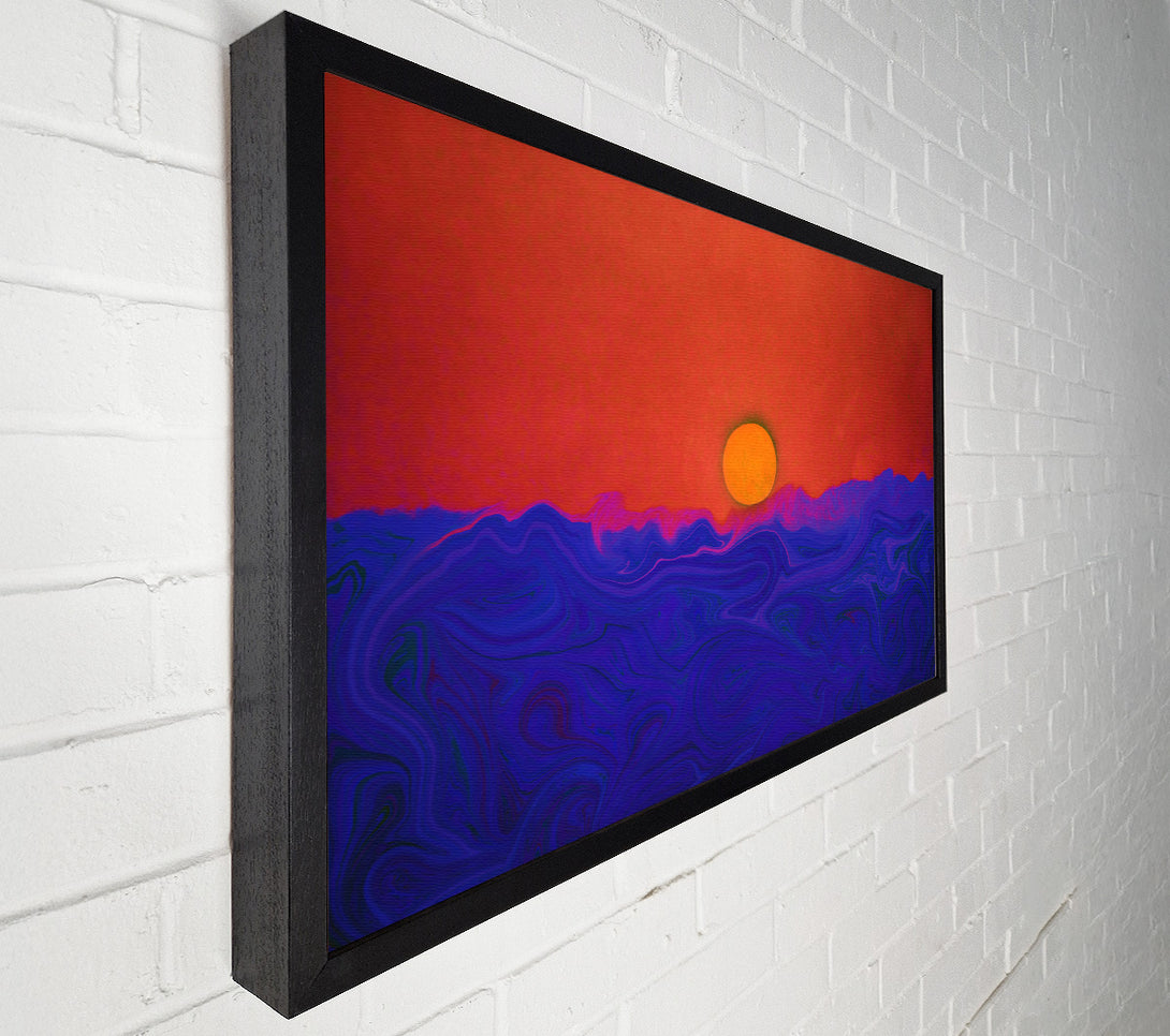  A Canvas Print of Sunset Over Blue Waves Canvas Wall Art