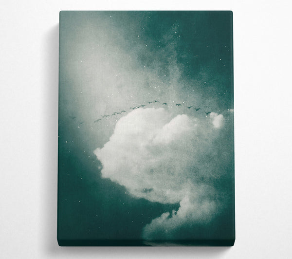  A Canvas Print of Teal Sky Flight Canvas Print