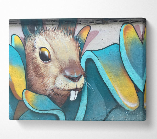  A Canvas Print of Teal Bunny Bloom Canvas Wall Art