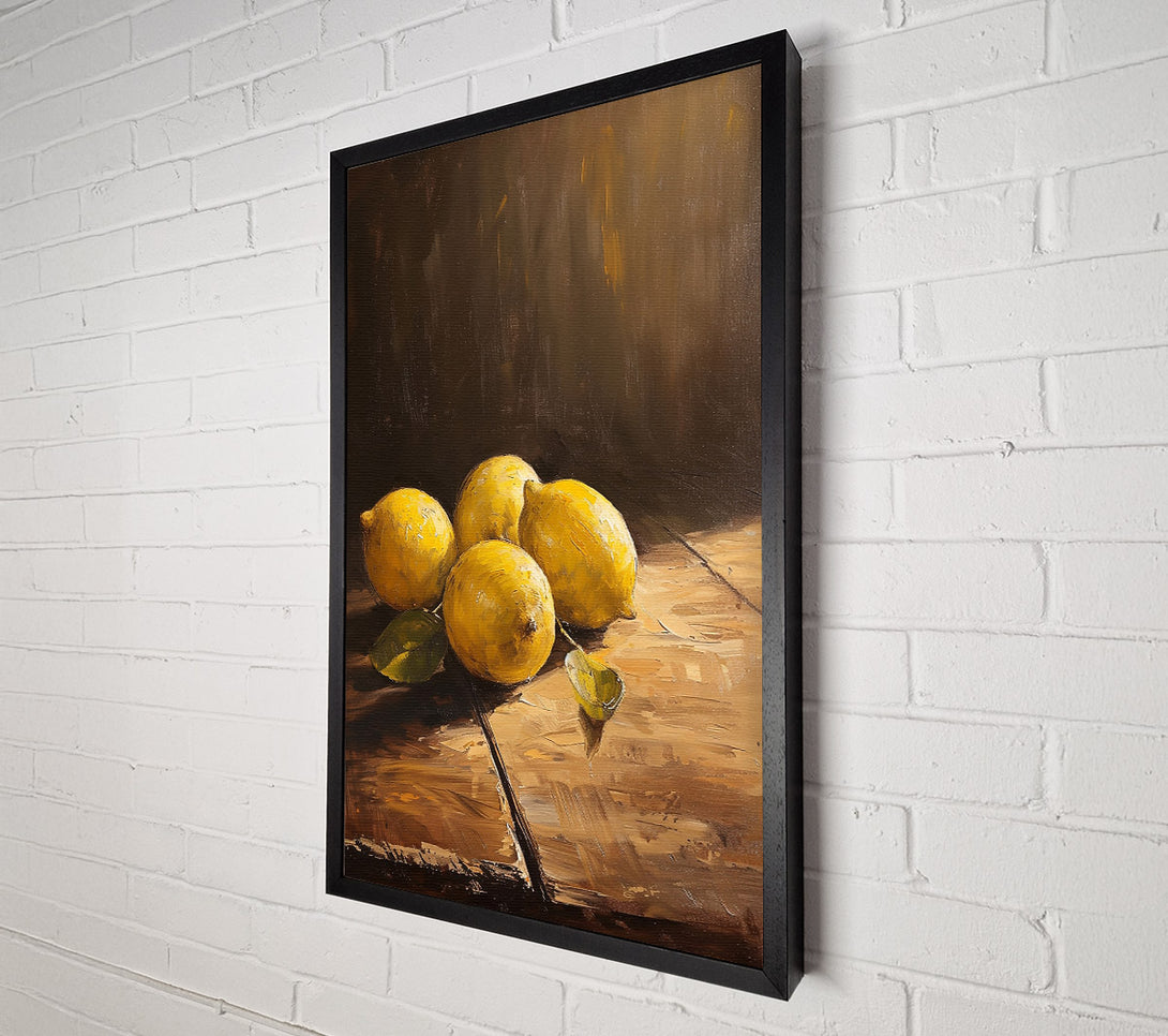  A Canvas Print of Golden Lemons Still Life Canvas Print