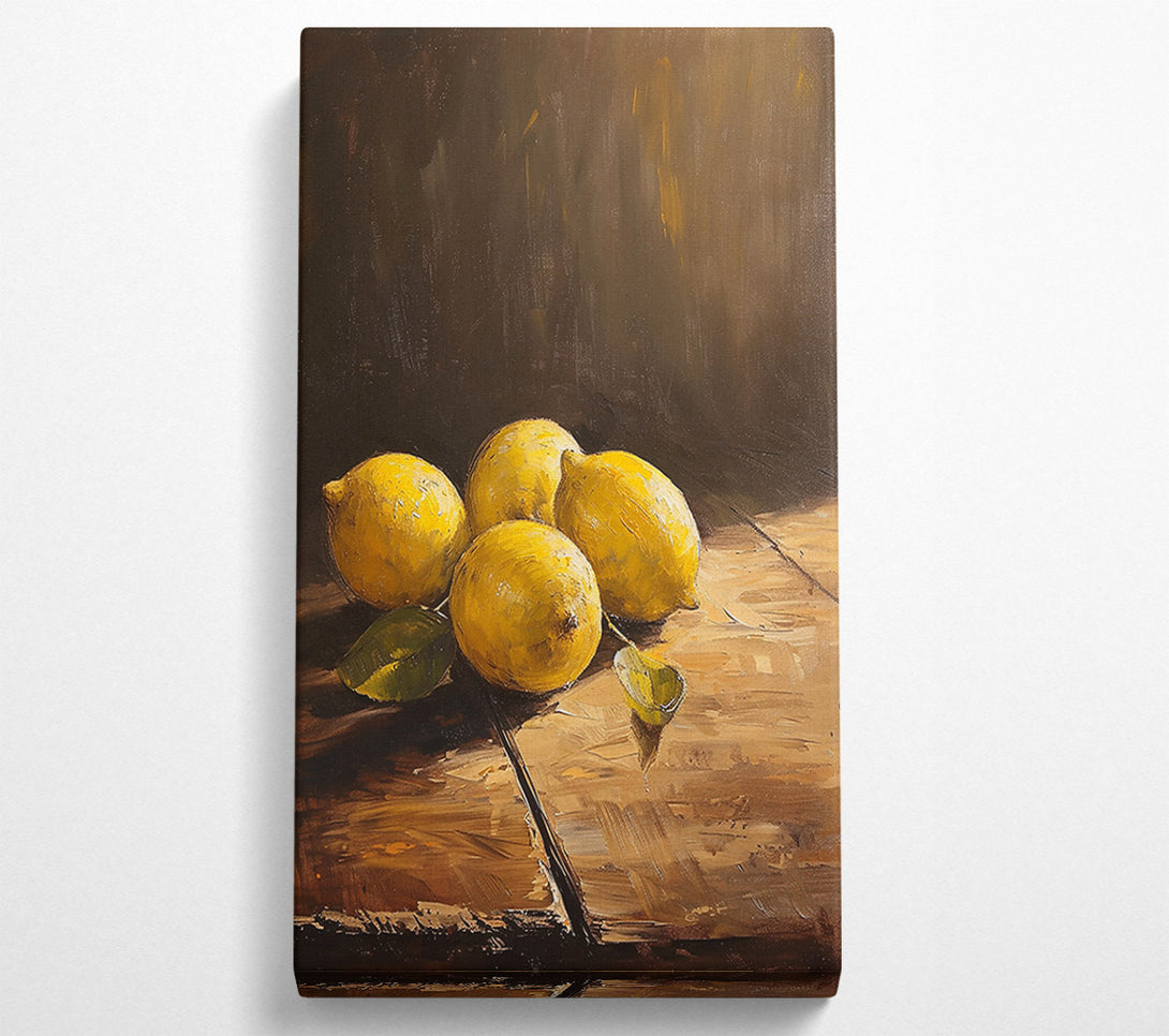  A Canvas Print of Golden Lemons Still Life Canvas Print