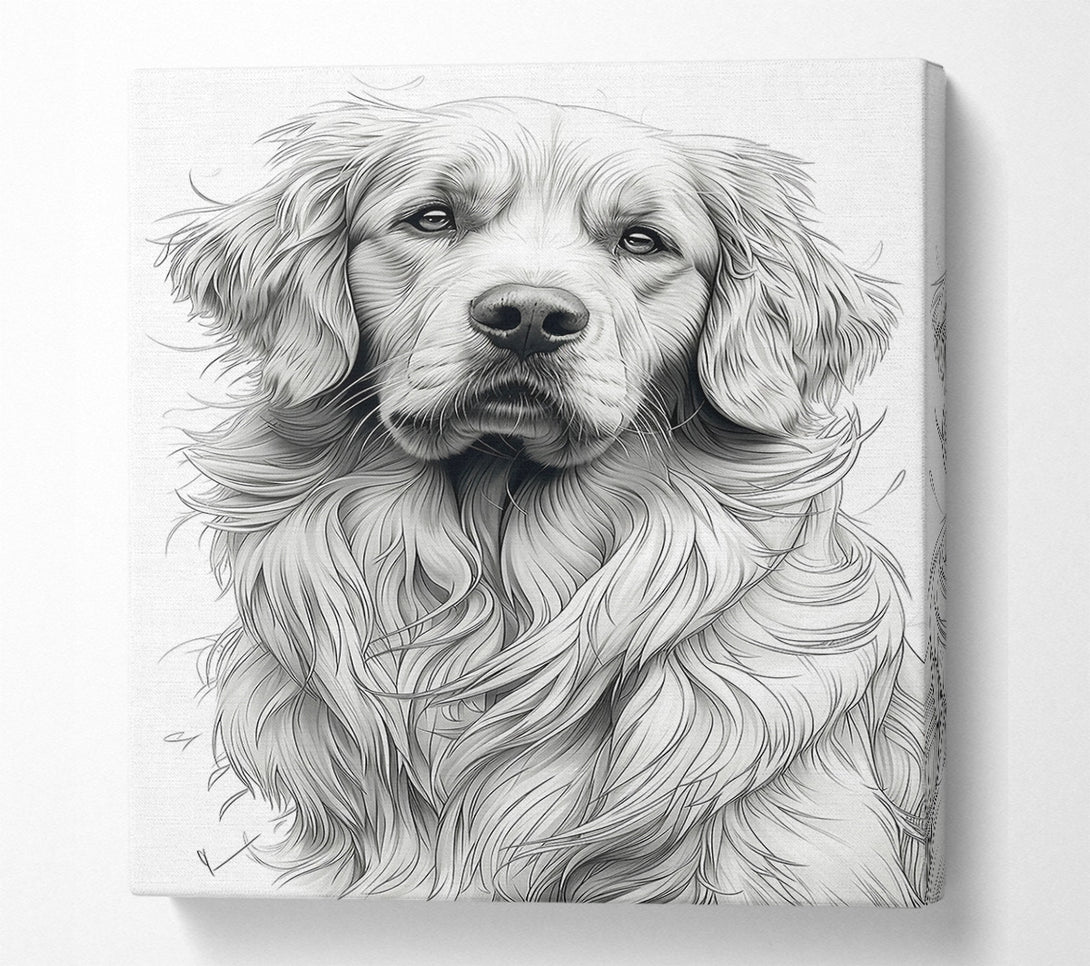  A Canvas Print of Golden Fur Portrait Canvas Wall Art