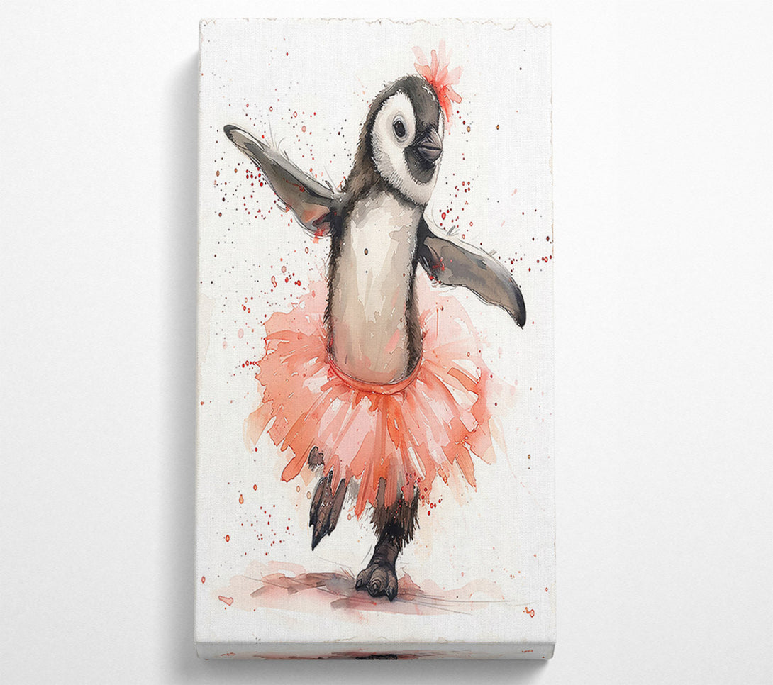  A Canvas Print of Pink Penguin Ballerina Canvas Print