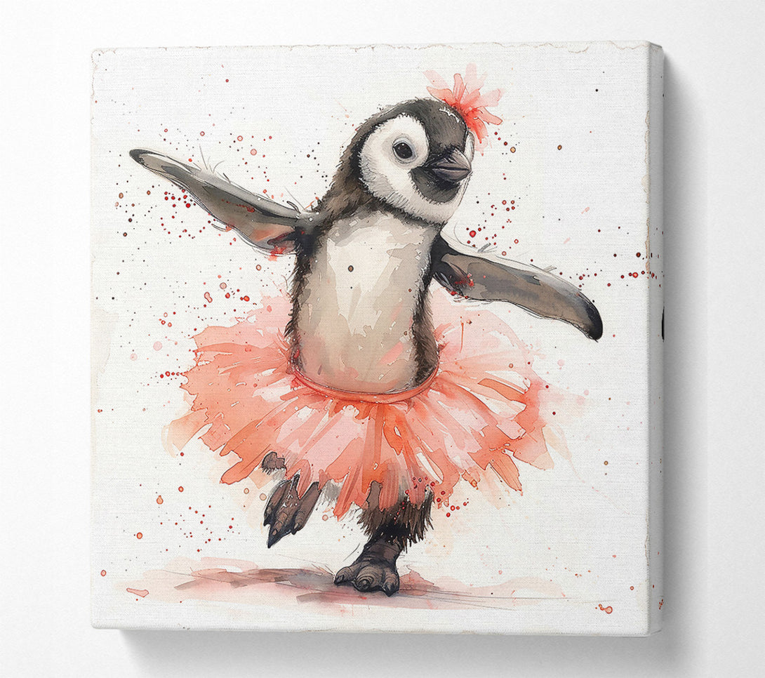  A Canvas Print of Pink Penguin Ballerina Canvas Print