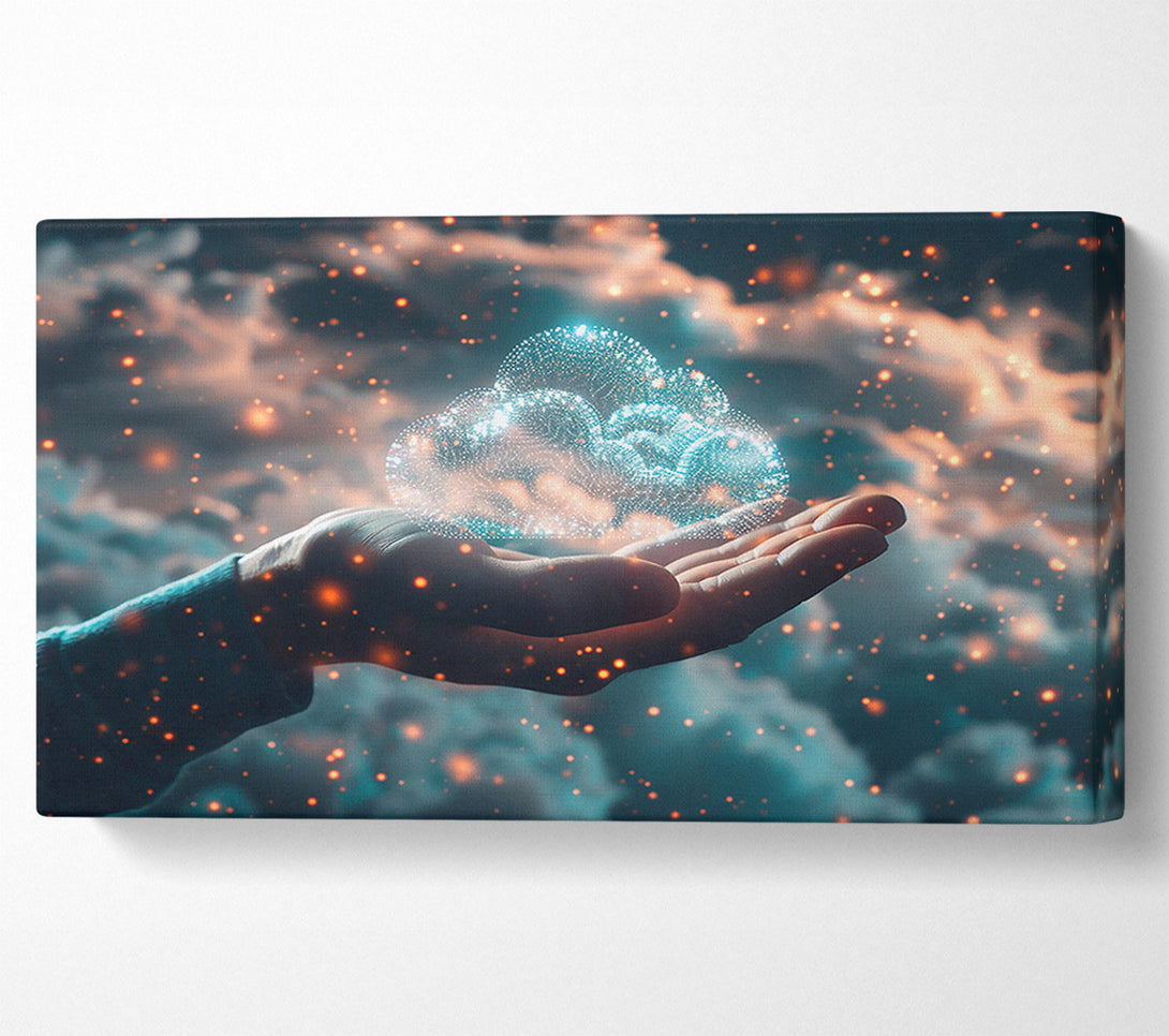  A Canvas Print of Blue Cloud In Hand Canvas Wall Art