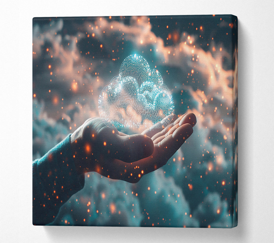  A Canvas Print of Blue Cloud In Hand Canvas Wall Art