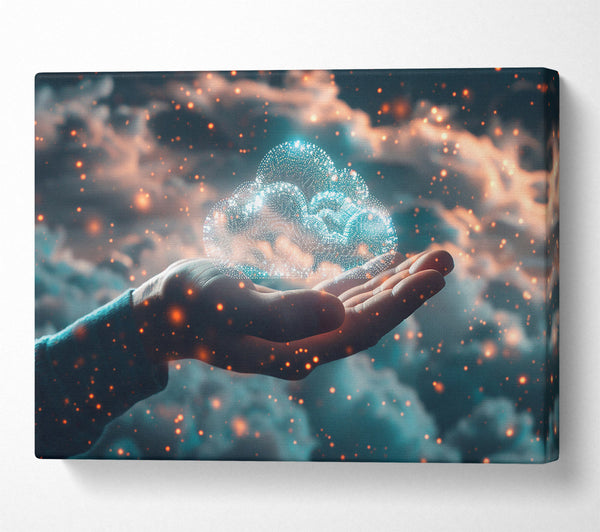  A Canvas Print of Blue Cloud In Hand Canvas Wall Art