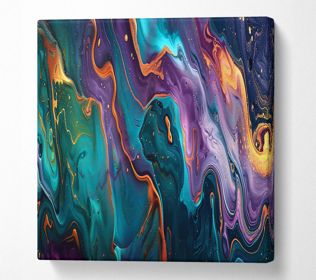  A Canvas Print of Emerald Swirls Of Gold Canvas Art