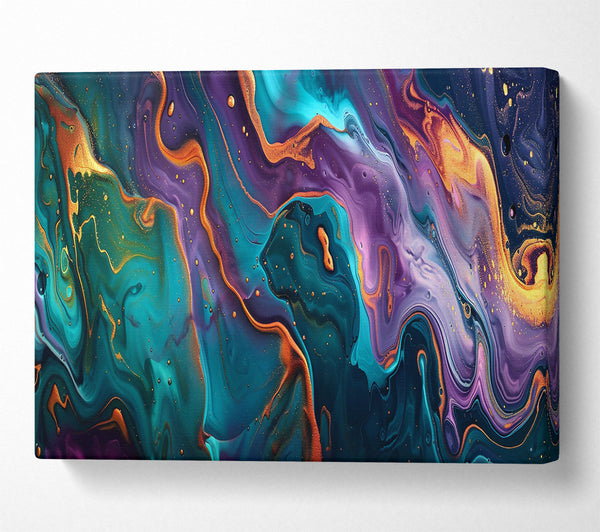  A Canvas Print of Emerald Swirls Of Gold Canvas Art