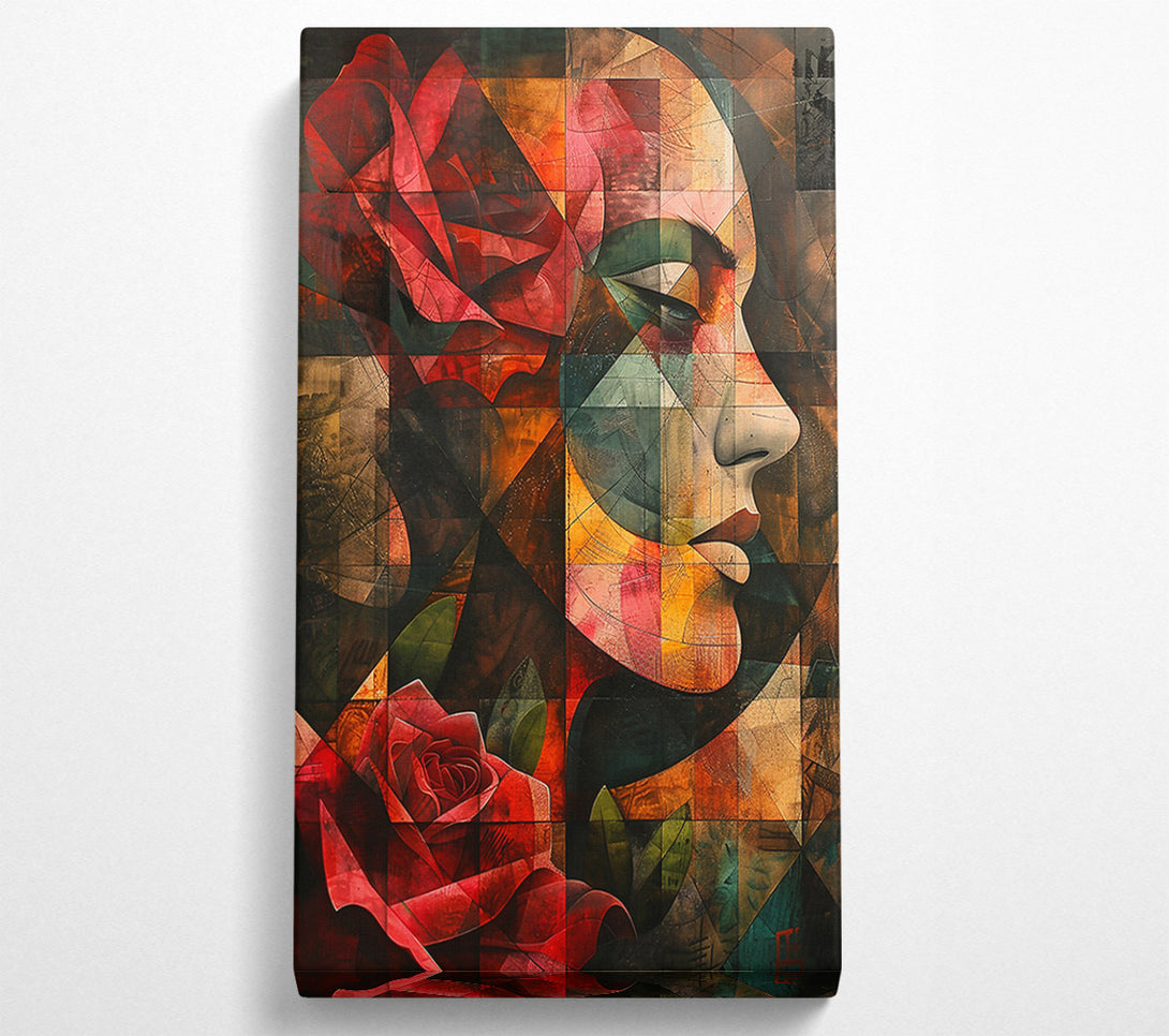  A Canvas Print of Crimson Rose Profile Canvas Print
