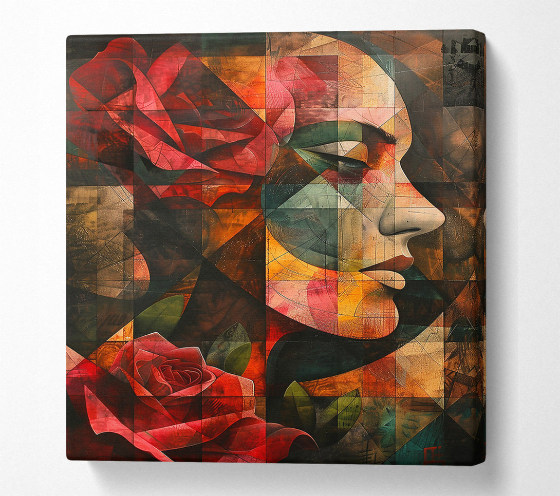  A Canvas Print of Crimson Rose Profile Canvas Print