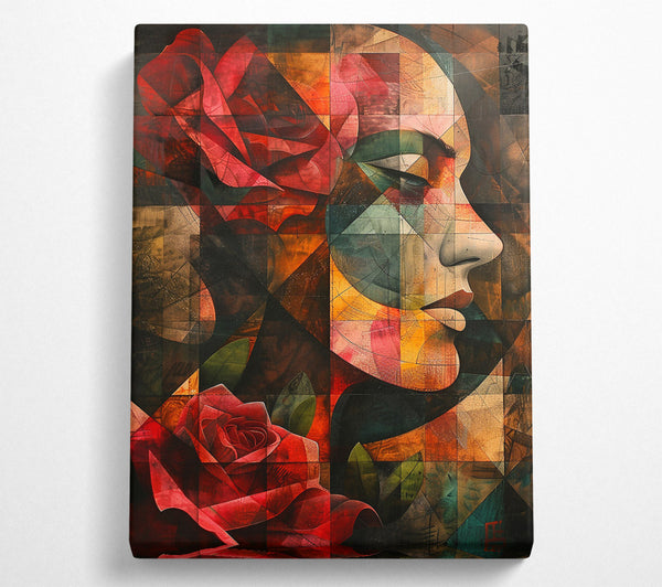  A Canvas Print of Crimson Rose Profile Canvas Print