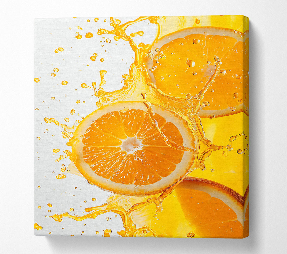  A Canvas Print of Golden Orange Splash Canvas Wall Art