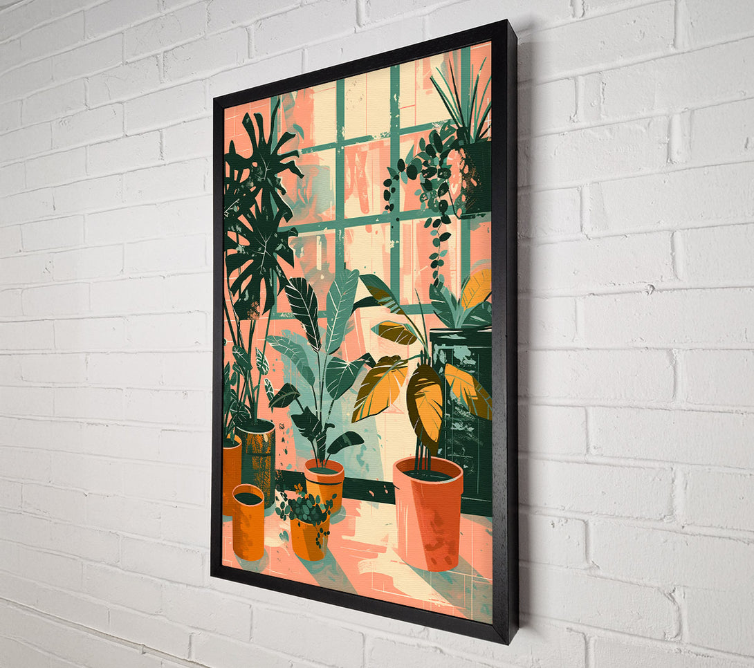  A Canvas Print of Peachy Plant Paradise Canvas Wall Art