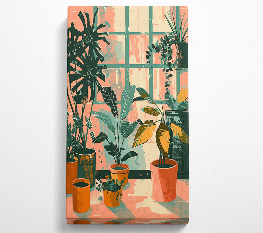  A Canvas Print of Peachy Plant Paradise Canvas Wall Art
