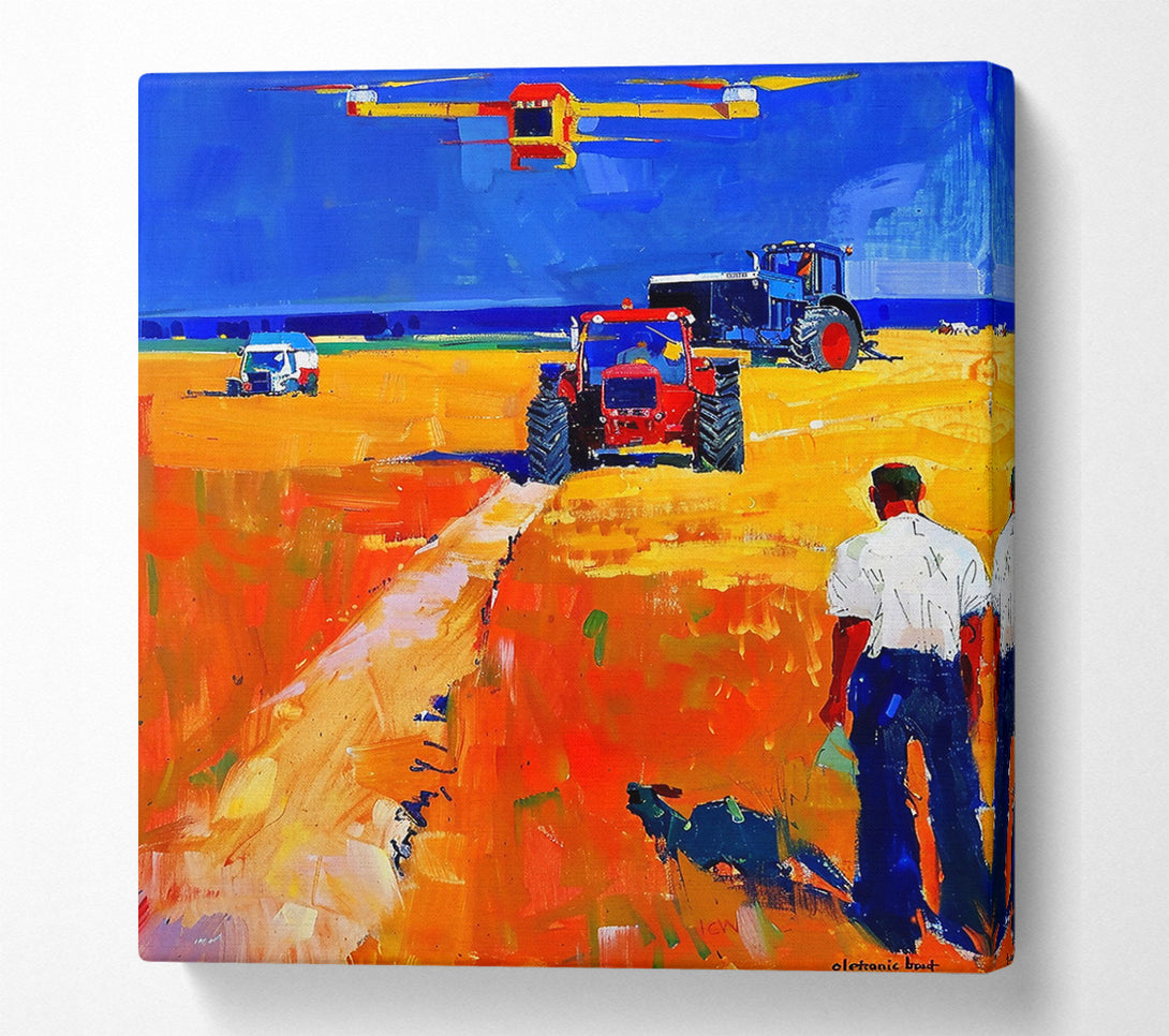 A Canvas Print of Golden Harvest Field Canvas Wall Art