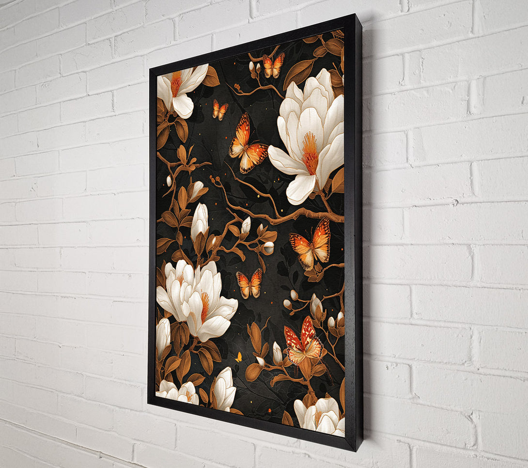  A Canvas Print of Golden Butterfly Blooms Canvas Print