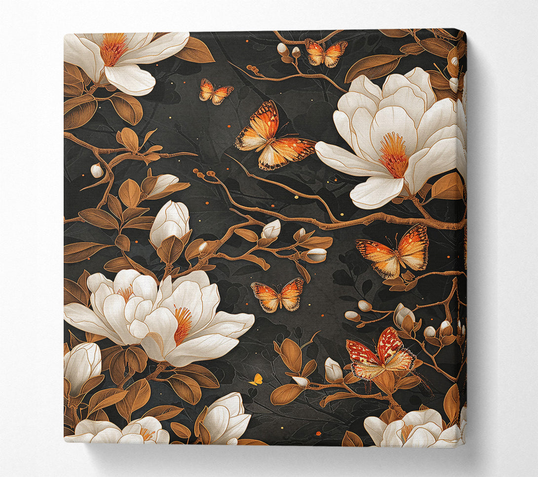  A Canvas Print of Golden Butterfly Blooms Canvas Print