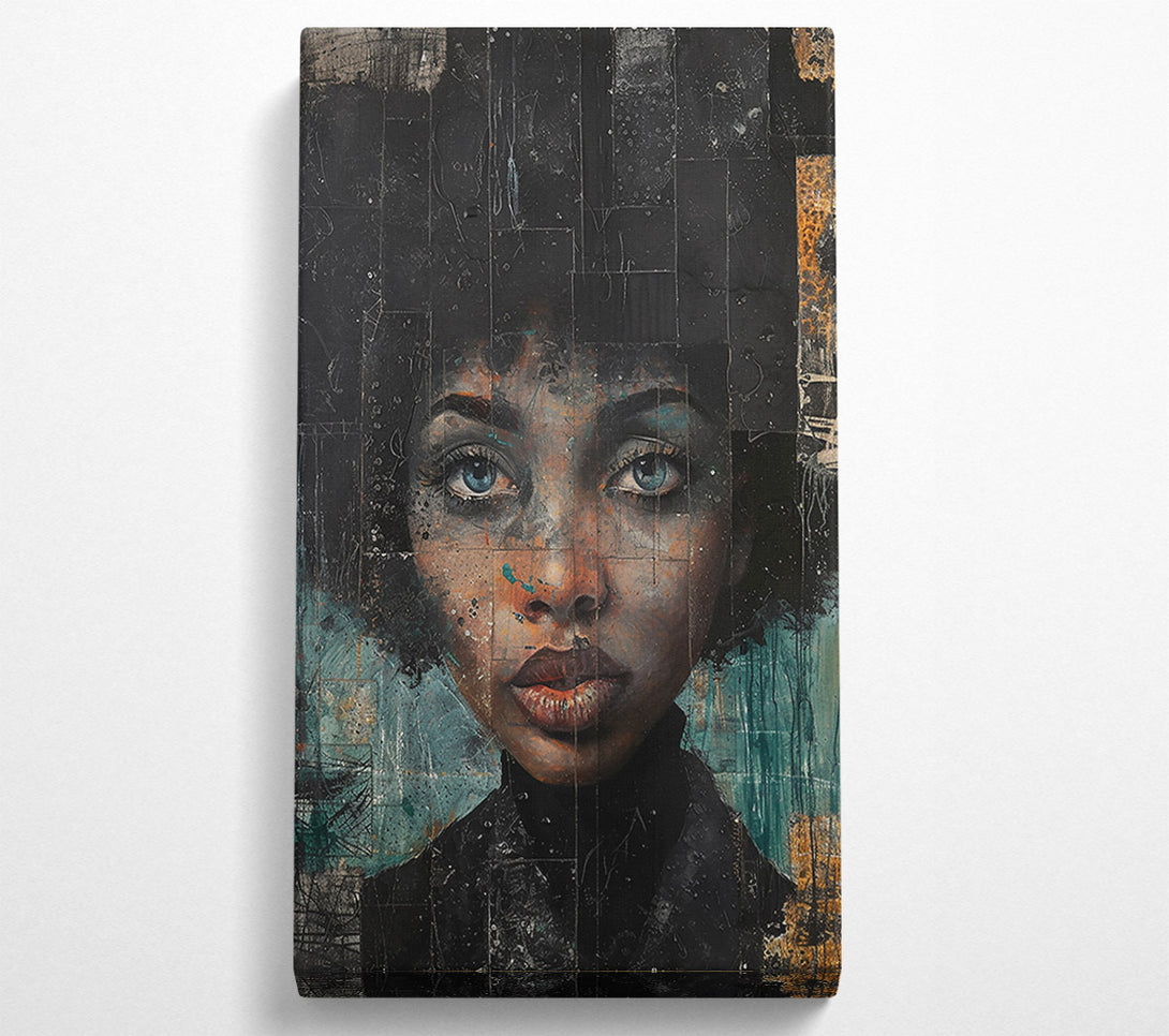  A Canvas Print of Azure Eyes, Black Canvas Canvas Wall Art