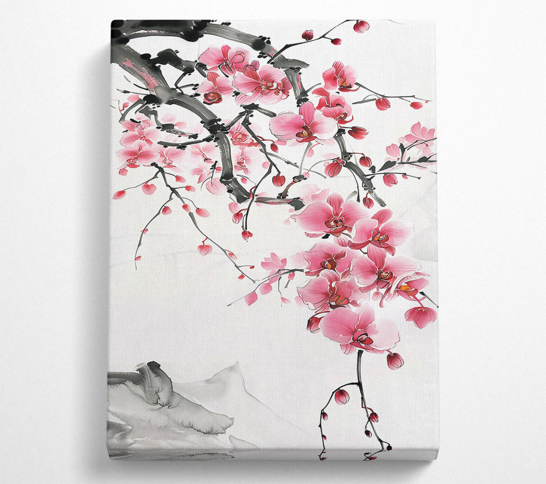  A Canvas Print of Pink Orchid Bloom Canvas Wall Art
