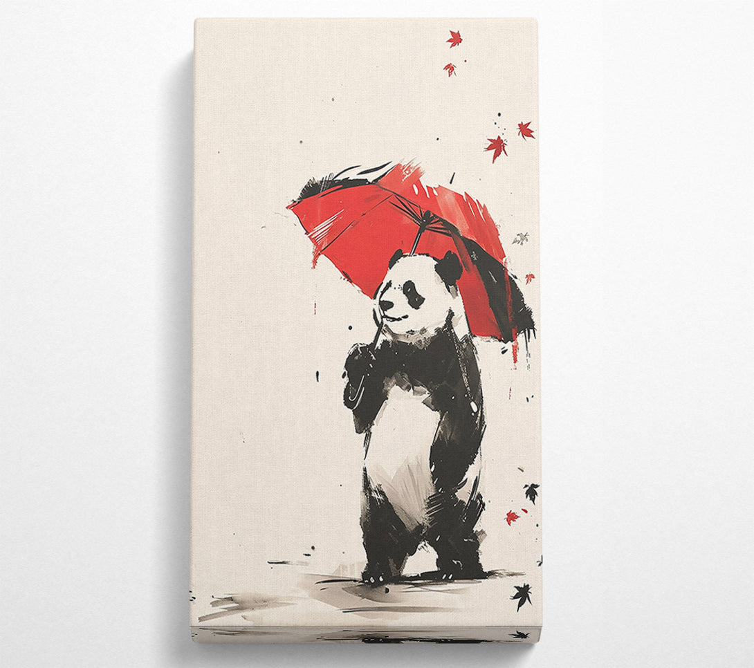  A Canvas Print of Crimson Panda Umbrella Canvas Print
