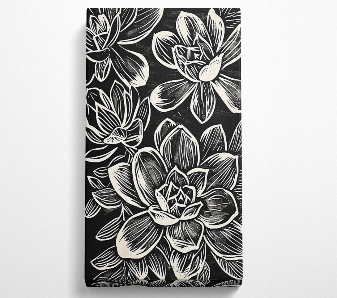  A Canvas Print of Creamy Black Blooms Canvas Art