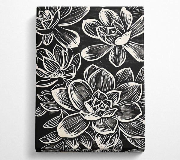  A Canvas Print of Creamy Black Blooms Canvas Art