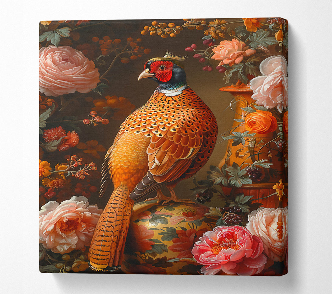  A Canvas Print of Golden Pheasant Still Life Canvas Print