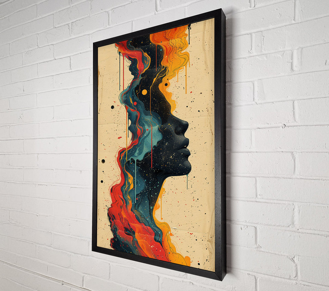  A Canvas Print of Orange Cosmic Drips Canvas Wall Art