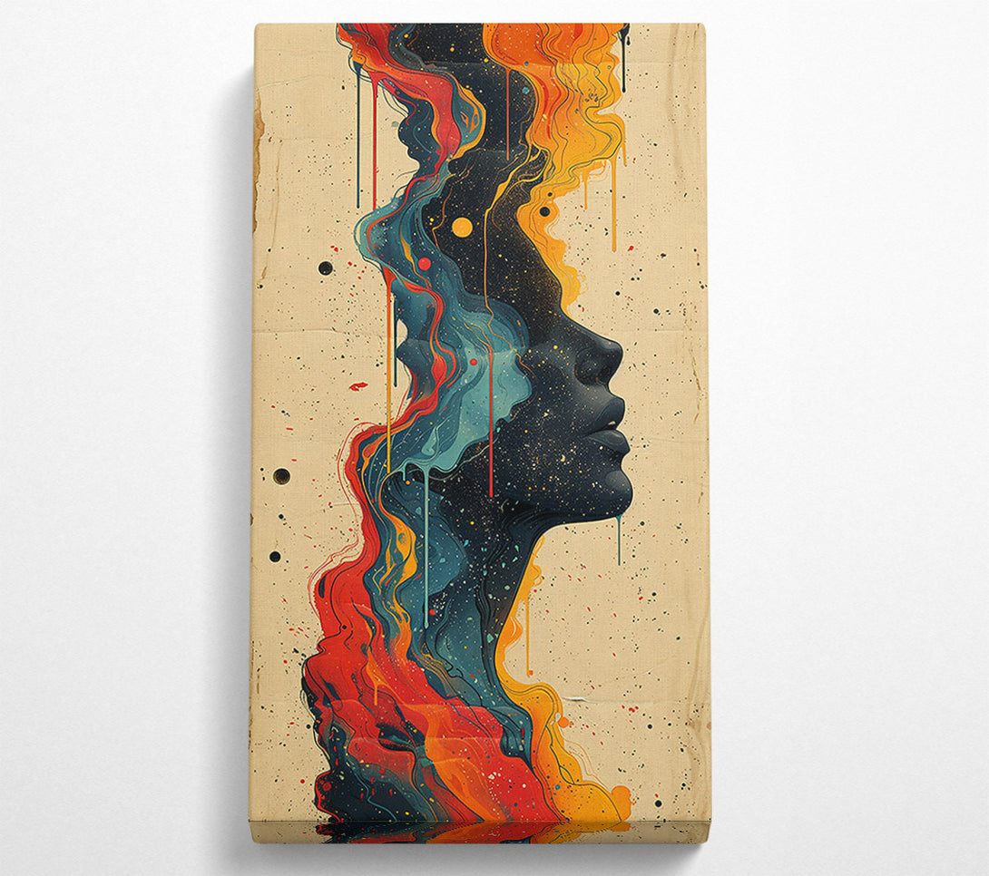  A Canvas Print of Orange Cosmic Drips Canvas Wall Art