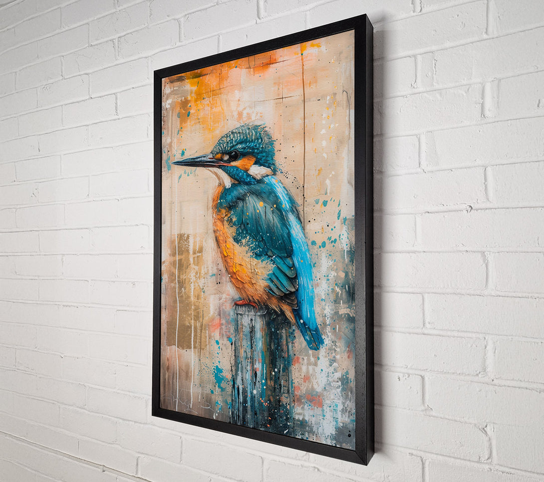  A Canvas Print of Azure Kingfisher Perch Canvas Art