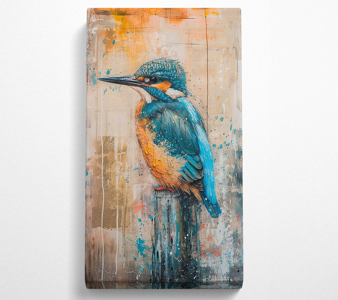  A Canvas Print of Azure Kingfisher Perch Canvas Art