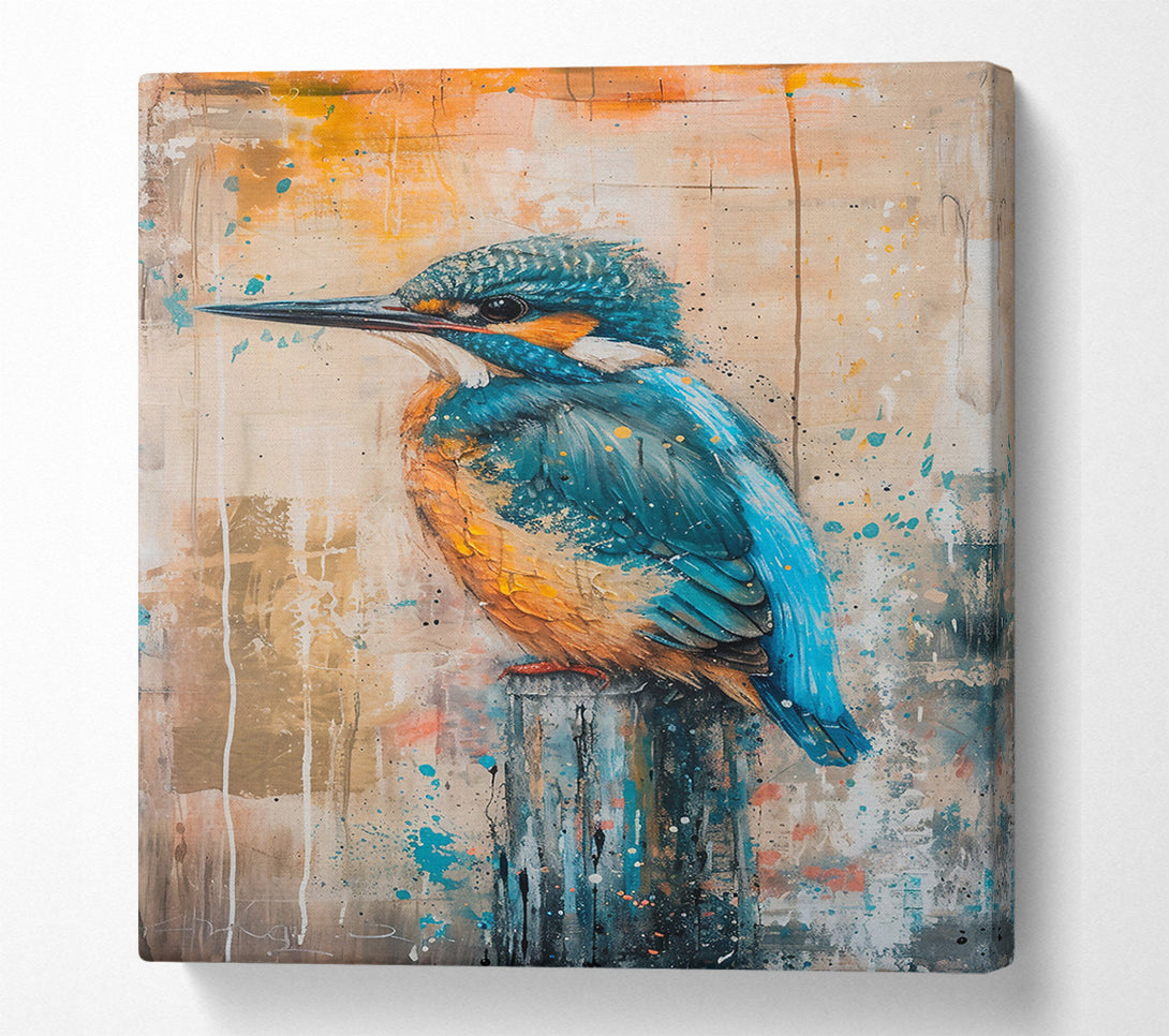  A Canvas Print of Azure Kingfisher Perch Canvas Art