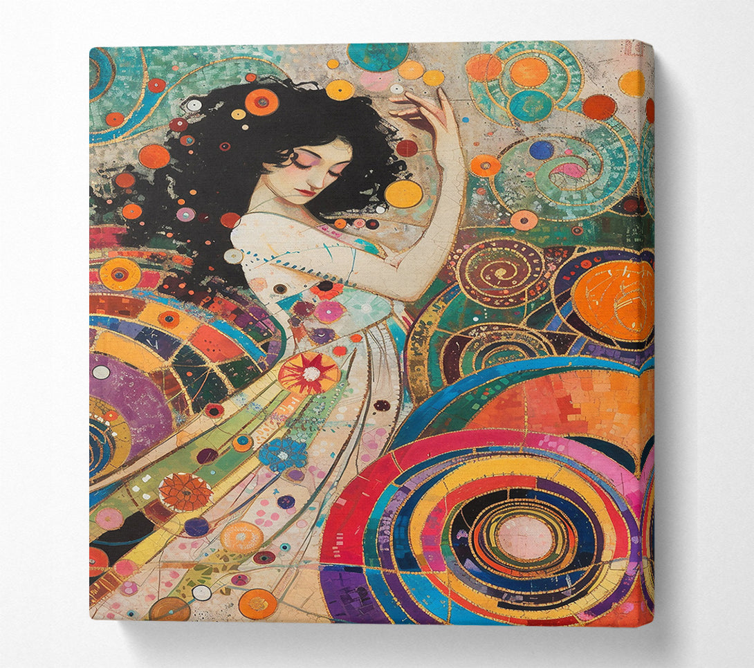  A Canvas Print of Golden Dream Circles Canvas Art