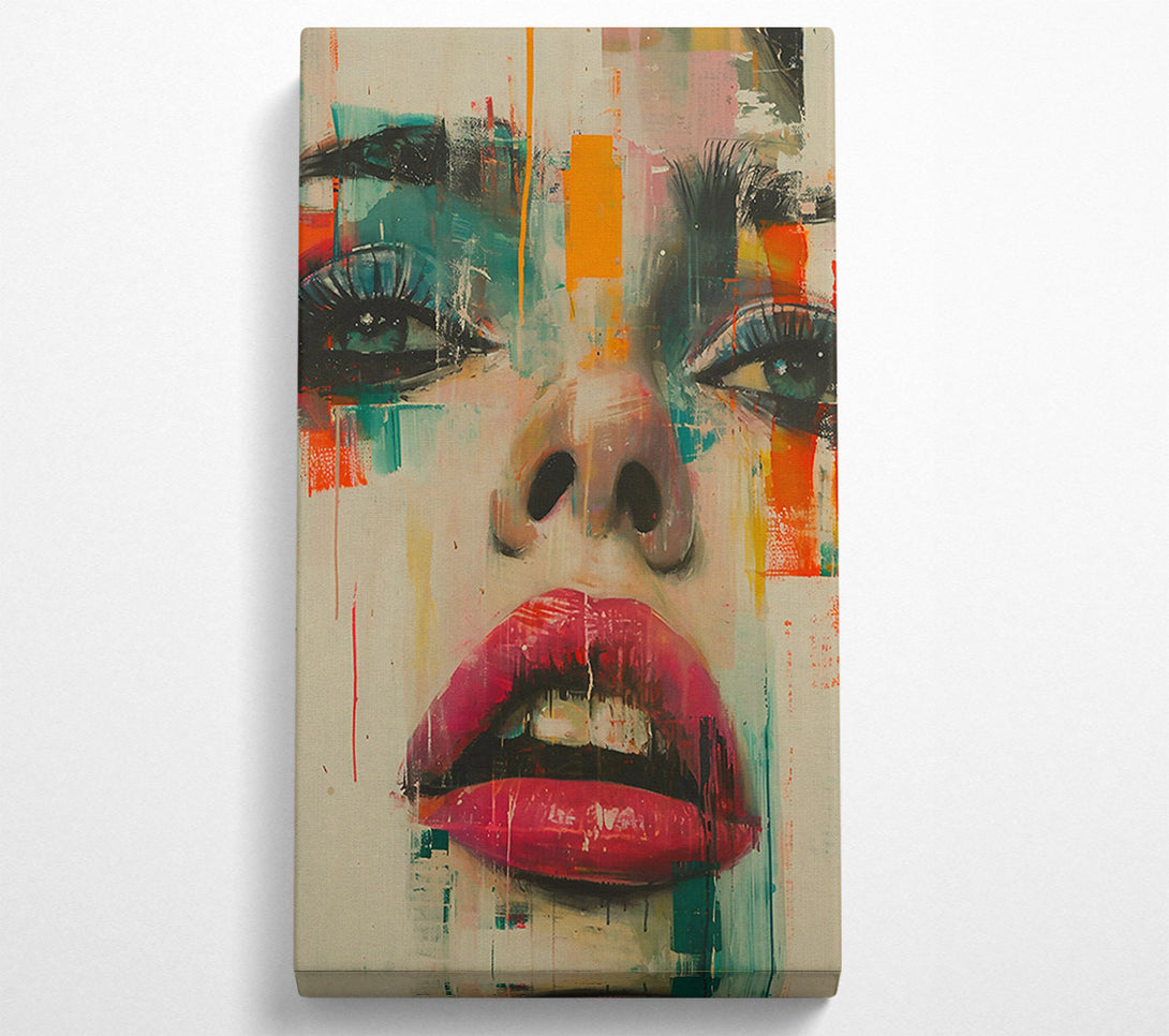 A Canvas Print of Crimson Abstract Gaze Canvas Print