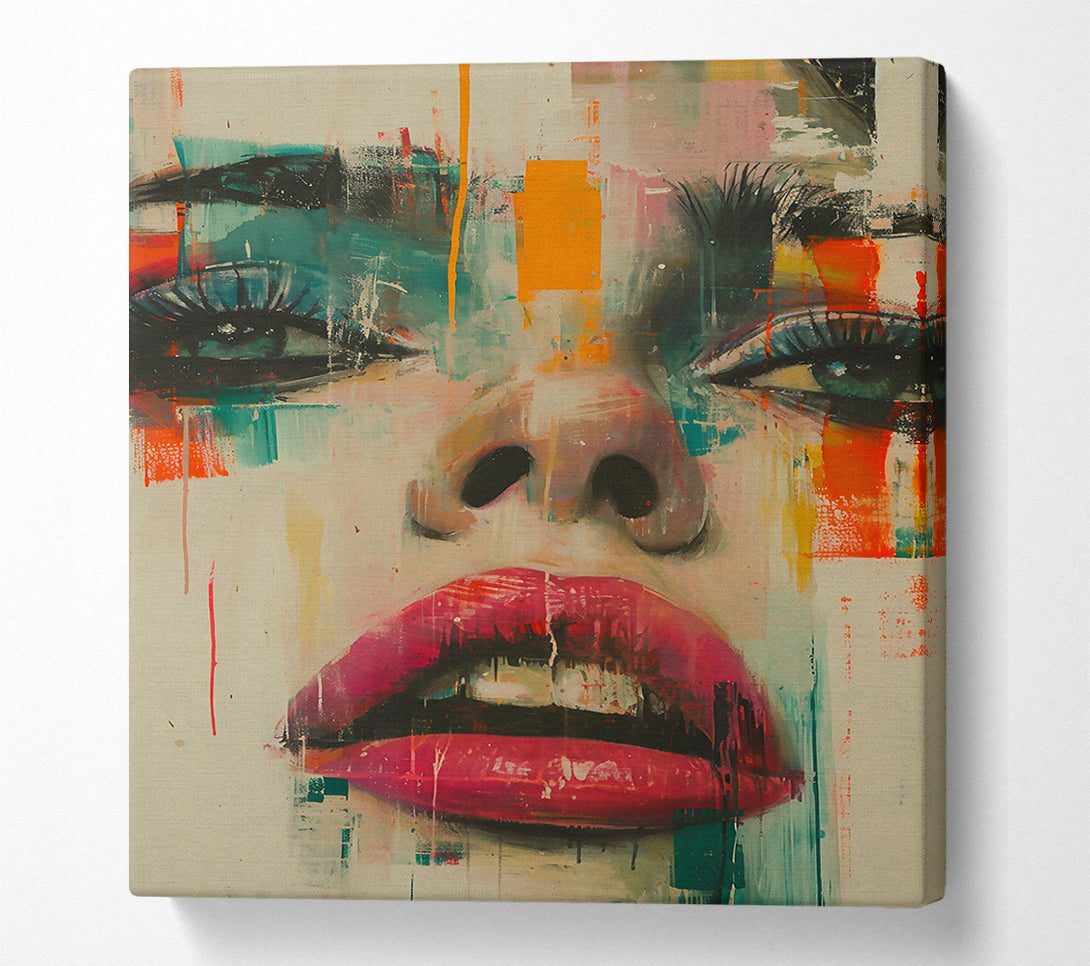  A Canvas Print of Crimson Abstract Gaze Canvas Print
