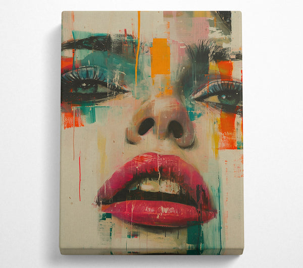  A Canvas Print of Crimson Abstract Gaze Canvas Print