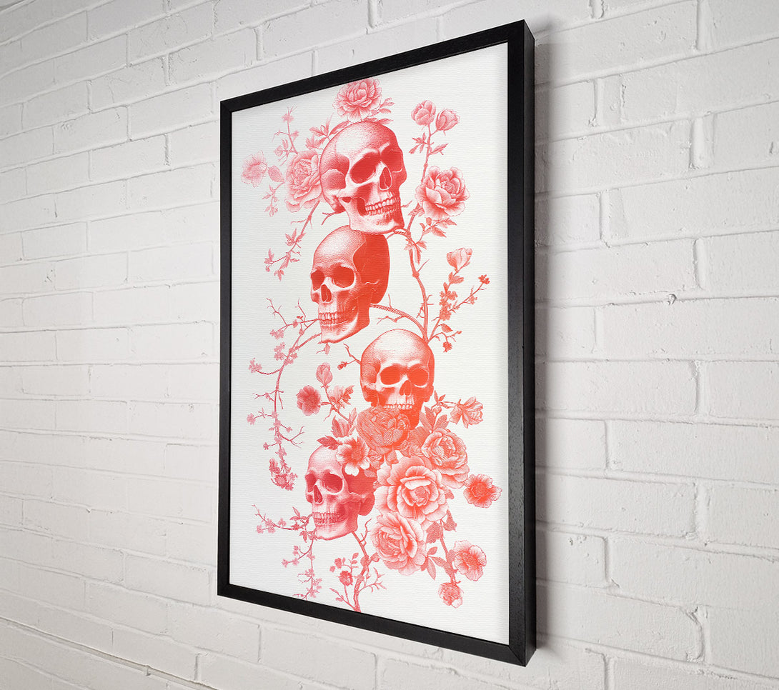  A Canvas Print of Coral Skull Blooms Canvas Art