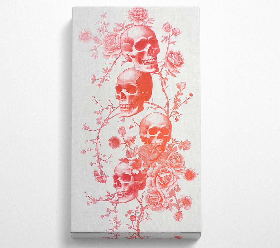  A Canvas Print of Coral Skull Blooms Canvas Art