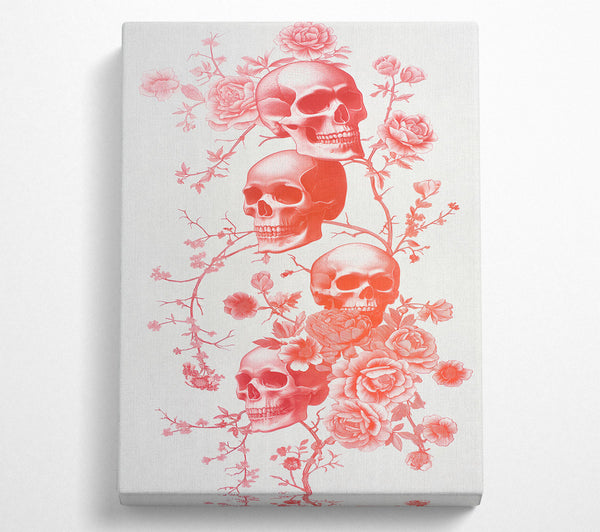  A Canvas Print of Coral Skull Blooms Canvas Art