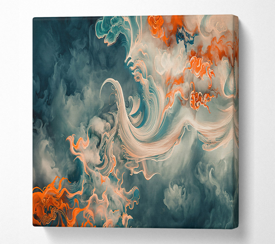  A Canvas Print of Teal Smoke Dreams Canvas Art