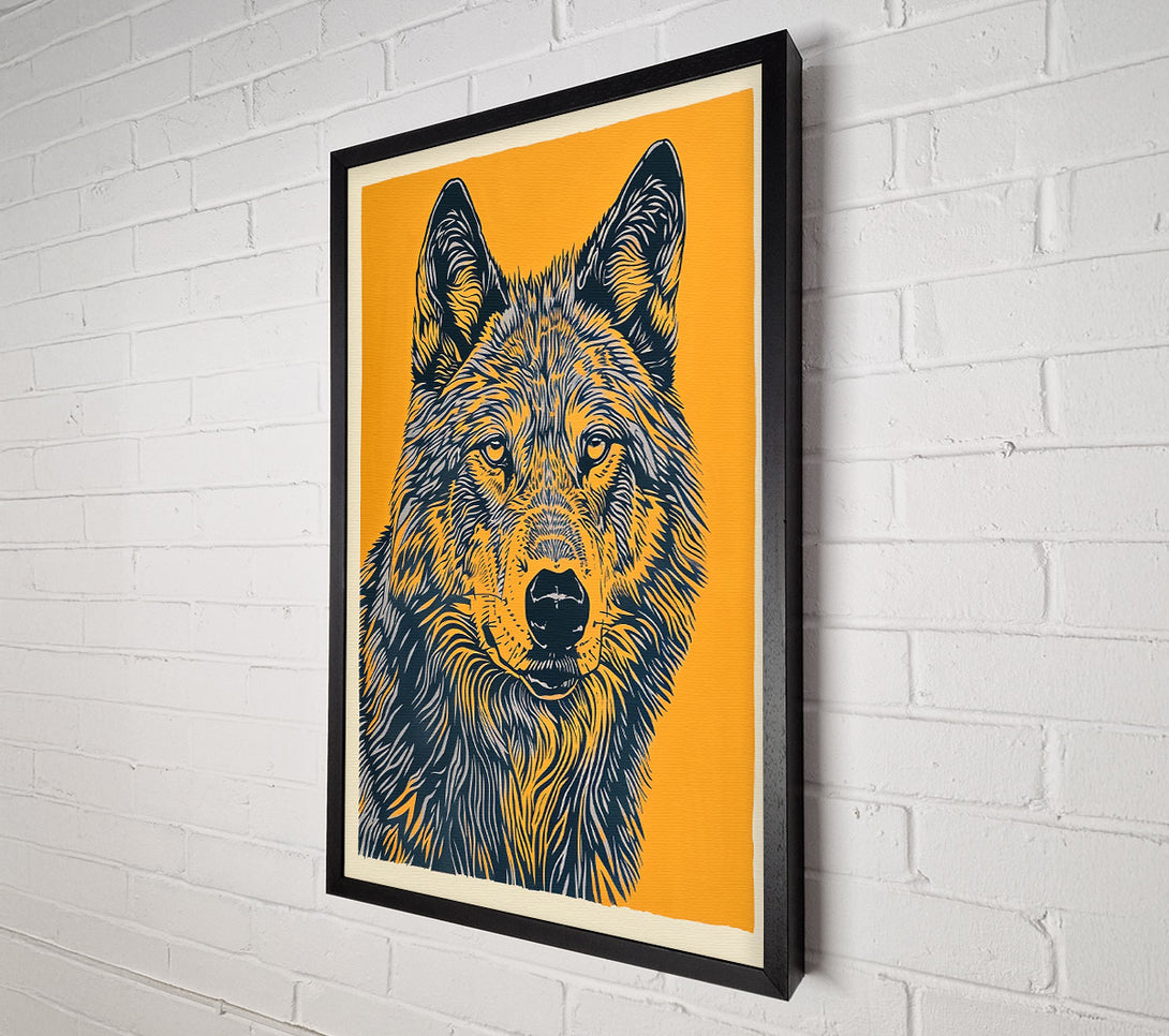  A Canvas Print of Amber Wolf Portrait Canvas Wall Art
