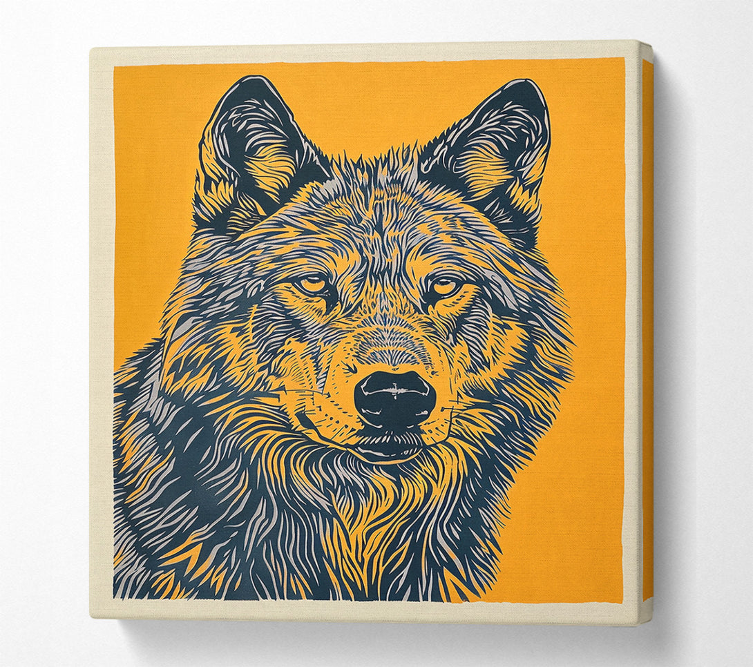  A Canvas Print of Amber Wolf Portrait Canvas Wall Art
